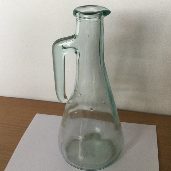 Vetreria Etrusca Vintage Aqua VE A 50cl Clear Glass Bottle green Handle Italy - Picture 3 of 4